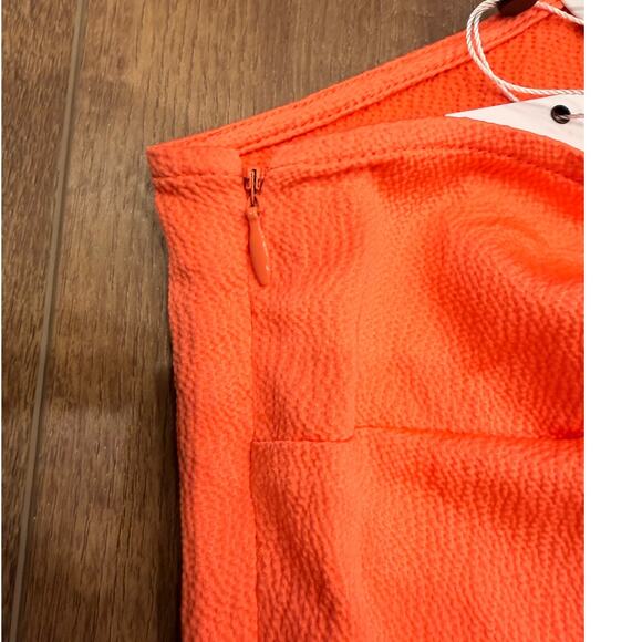 L’Academie One Shoulder Satin Mini Dress in Coral Orange XS NEW - Picture 4 of 8